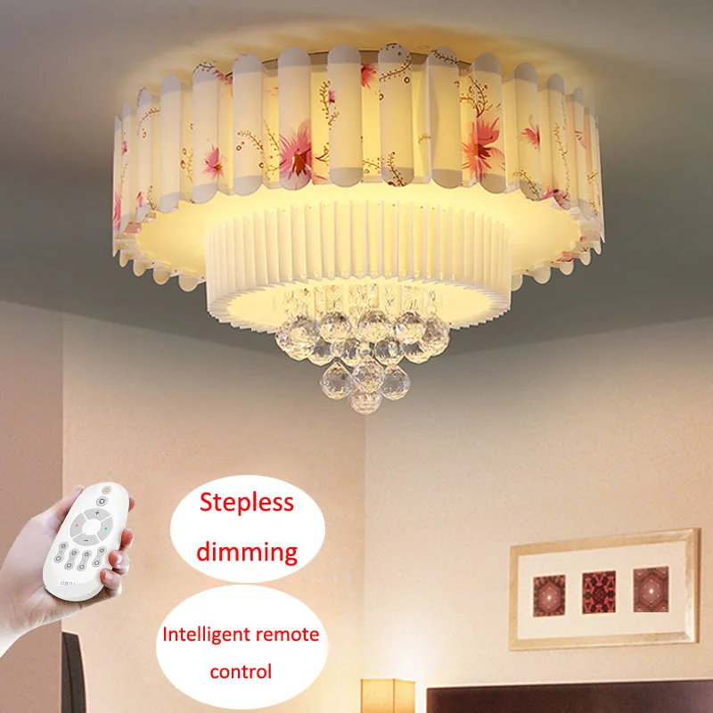 

Modern Round LED Ceiling Lamp Cozy Bedroom Livingroom Lamps Garden Style Crystal Lighting Children's Room Lighting Fixture