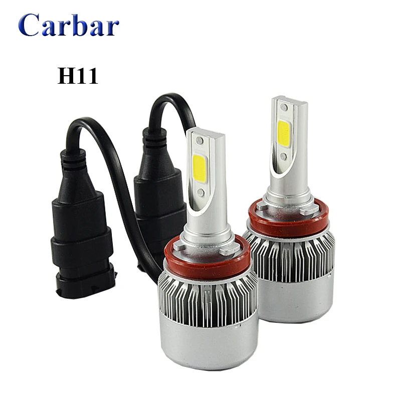 H11 LED Headlights COB Chip High Beam or Low Beam Bulbs Kits 3800LM 36W 6000K White 3000K Yellow