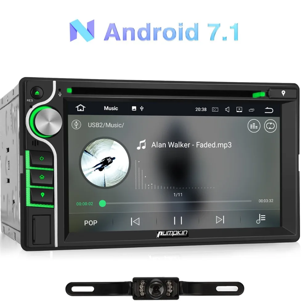 

Pumpkin 2 Din 6.2'' Android 7.1 Universal Car DVD Player GPS Navigation 2G+16G Car Stereo FM Rds Radio DAB+ Wifi 3G Headunit