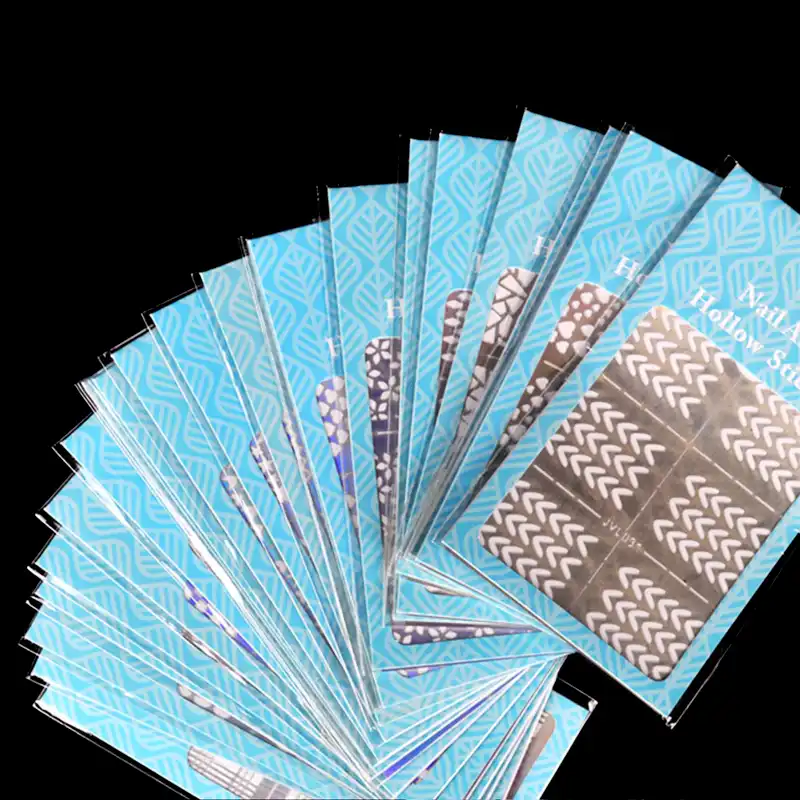 Yapiskan Olmayan Lazer Kagidi Ici Bos Nail Art Sablon Etiket Kalp Cicek Cicek Sekli Tasarim Sablonu Icin Kolay Diy Tirnak Sanat Lbd01 Aliexpress