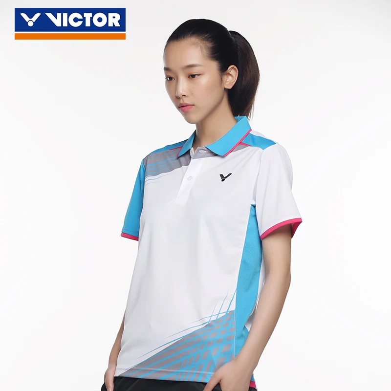 Новинка, быстросохнущие рубашки для бадминтона Victor, женские теннисные футболки с коротким рукавом, женская спортивная одежда, спортивная одежда