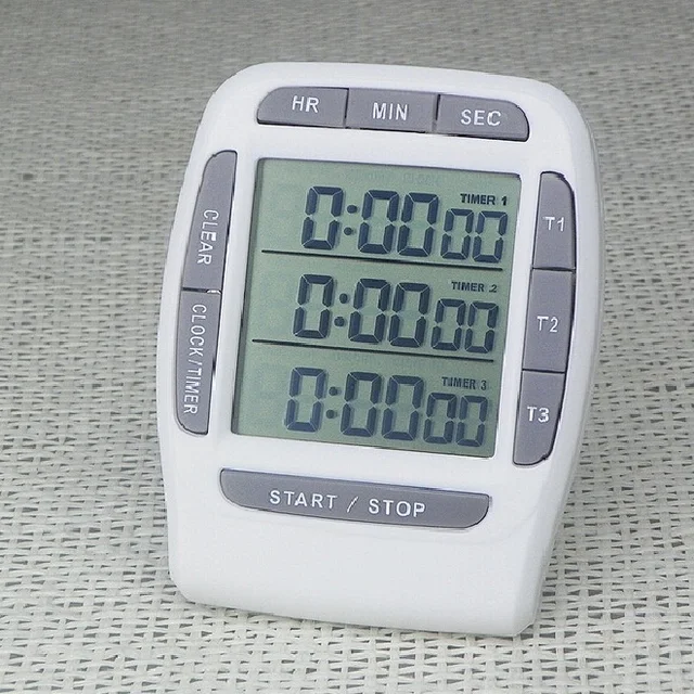 Digital LCD Multi Channel Timer CountDown Laboratory 3 Channel Timers