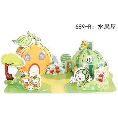 3D Wood Puzzle DIY Model Kids Toy France French Style Coffee House Puzzle,puzzle 3d building ...