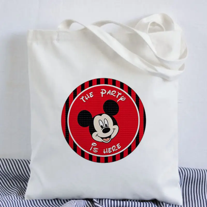 Disney Микки Маус мультфильм плюшевая женская сумка на плечо женская модная парусиновая Сумочка девушка подарок сумка шоппинг
