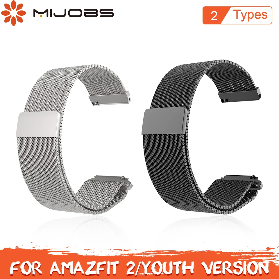 Mijobs 20mm 22mm Wrist Strap for Huami Xiaomi Amazfit Bip