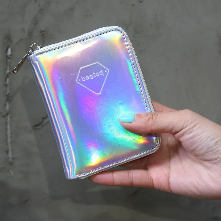 Silver Small Leather Women's Wallet Hologram Money Organizer Purse Short Clutch Bank Card Holders Fashion Coin Purse Silver Small Leather Women's Wallet Hologram Money Organizer Purse Short Clutch Bank Card Holders Fashion Coin Purse