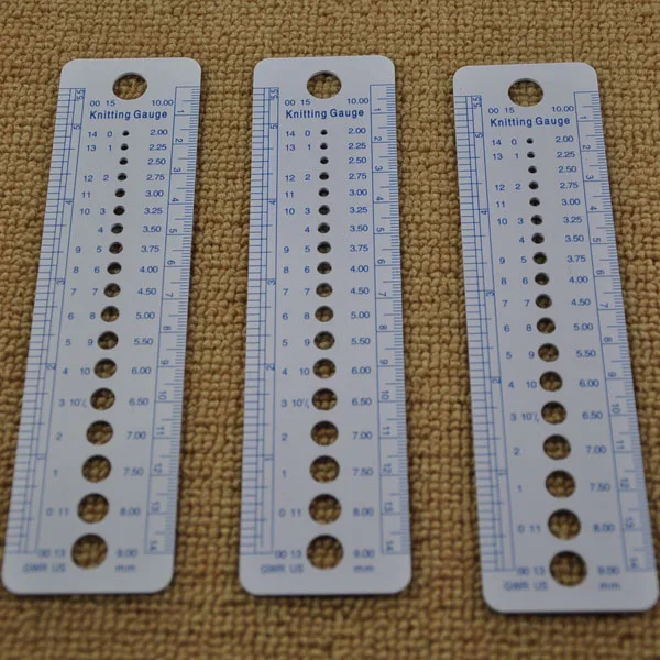 

A31 Durable Flexible Plastic Knitting Needle Gauge Ruler Tool Inch Canada P