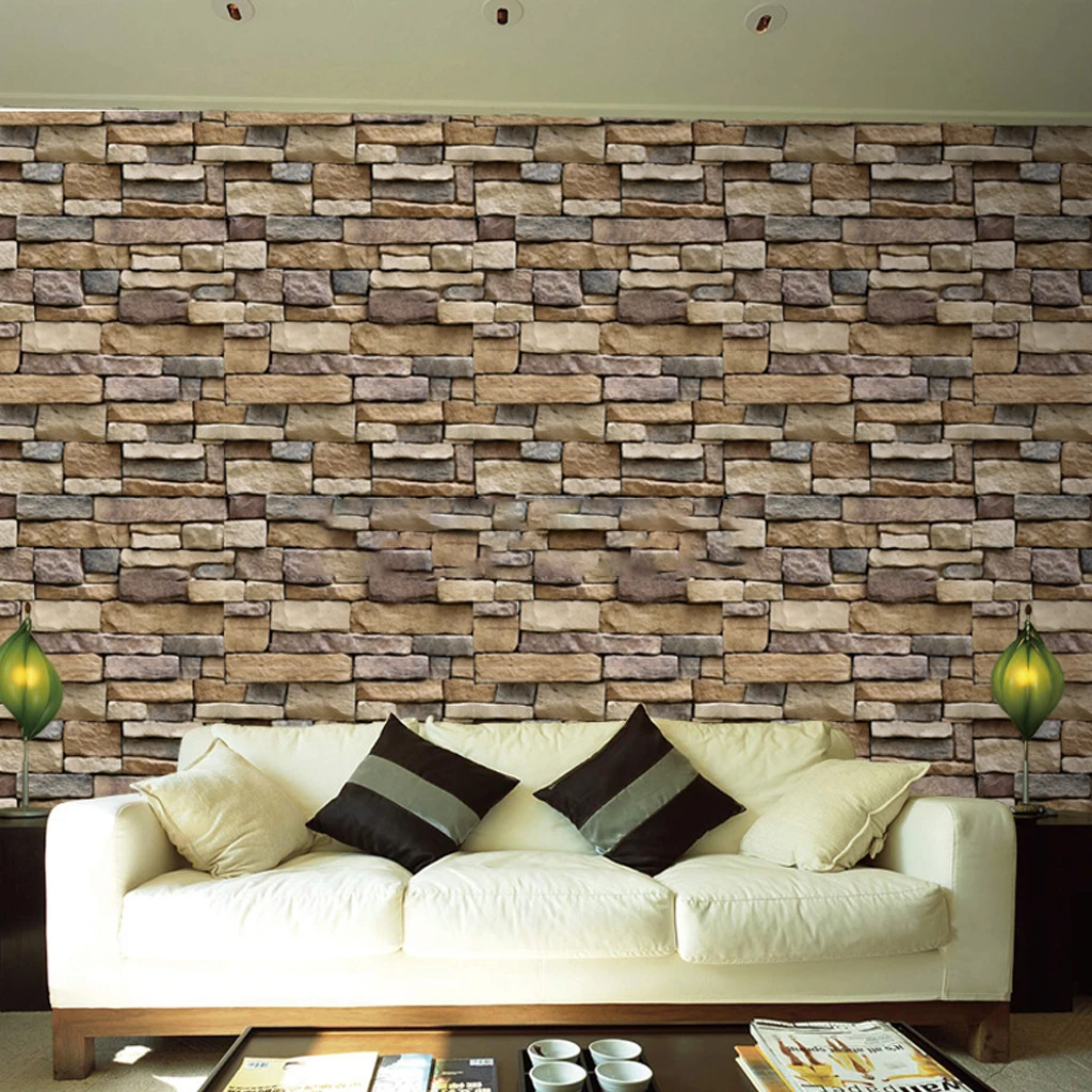 Self-Adhesive Photo Wallpaper 3d Brick Effect Wall Tattoo Stone living room Adhesive Film 