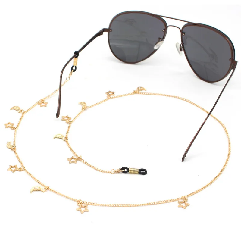

Gold Silver Moon Star Tasssel Link Chain Eyeglasses Chains Glasses Rope Holder Sunglasses Strap Cord Neck Band Accessories