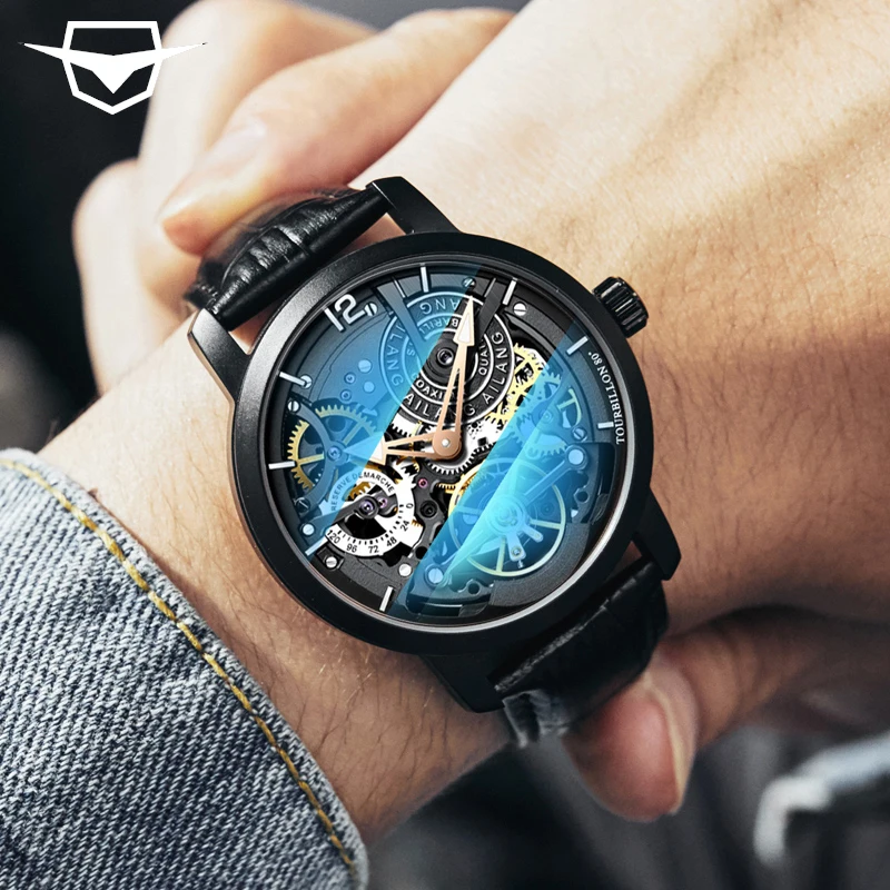 AILANG качественные мужские часы Tourbillon автоматические с чайкой дизельные