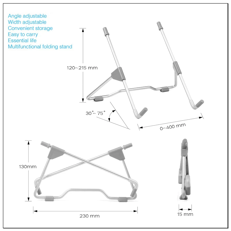 Новое поступление портативный складной алюминиевый сплав ноутбук подставка держатель Кронштейн Поддержка до 15,6 дюймов офисные аксессуары