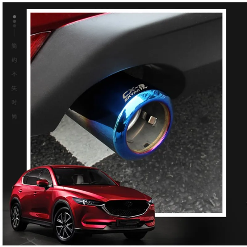

Free shipping! For Mazda CX-5 CX5 2017 2018 Stainless Steel Exhaust Pipe Muffler for outlander auto accessories 2PCS