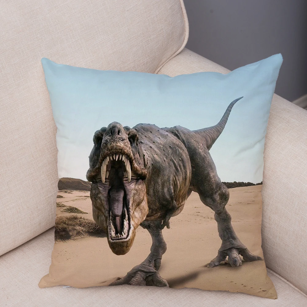 

Super Soft Short Plush Jurassic World Animal Dinosaur Pattern Cushion Cover 45*45 Car Pillow Case for Sofa Home Decor Pillowcase