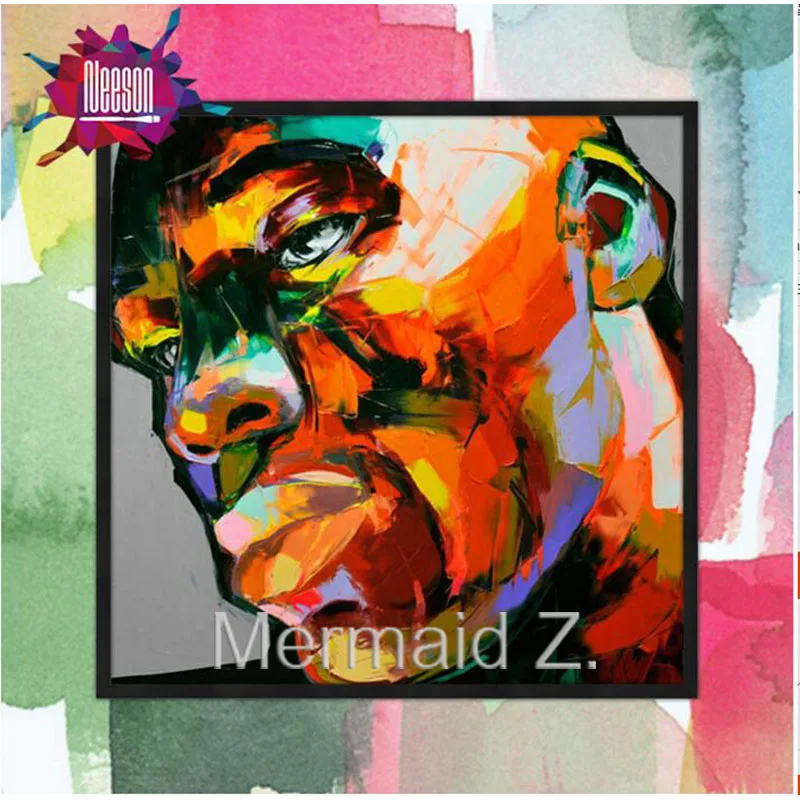 

Nielly Francoise pop art Handpainted Kobe Bryant Knife Palette Oil Painting Art Abstract Picture Modern Wall Decoration For Home