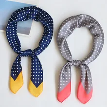 Шелковый шарф для женщин 70*70 см весна осень точечные небольшие Квадратные Платки женские повязки на голову повязки на запястье квадратные головные шарфы s