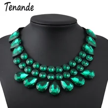 Tenande Макси богемные Большие капли воды массивные ожерелья с кристаллами и кулонами для женщин Высокое качество ювелирные изделия на День святого Валентина