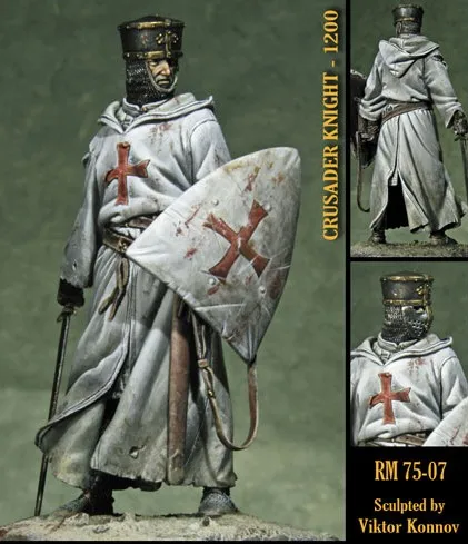 

75mm scale historical figures the crusaders Resin Model Kit figure Free Shipping