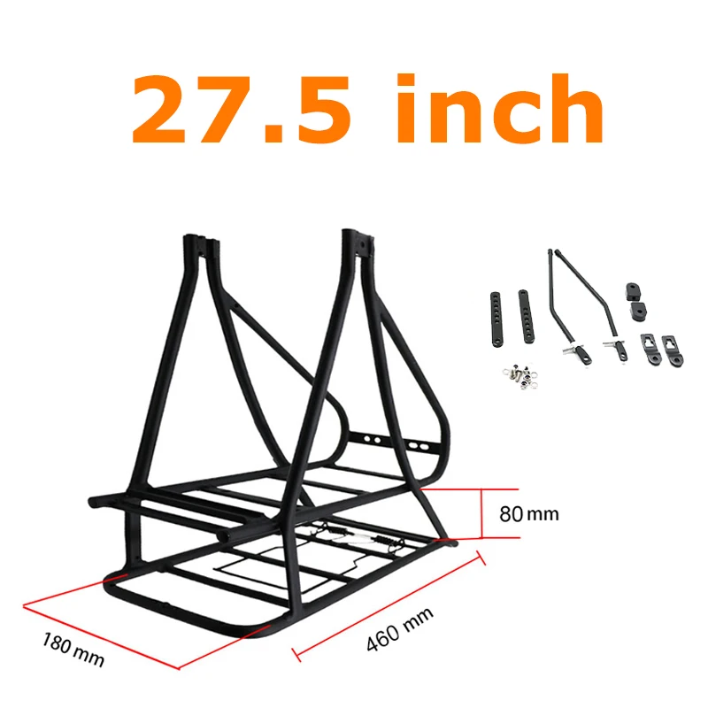 20/24 26 дюймов 700C/28 велосипедная задняя стойка двухслойная электрическая велосипедная переноска для аккумулятора багажные аксессуары для велосипедной стойки - Цвет: 27.5 Inch Black