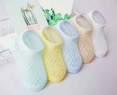 2018 Fashion Baby Boys Girls Summer Hollow Out Net Soft Short socks 5 Pairs 3-8T