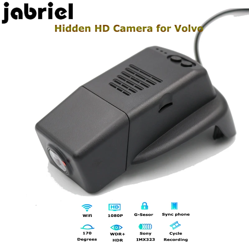 Скрытый Автомобильный видеорегистратор Jabriel с Wi Fi для Volvo 1080P камерой заднего вида