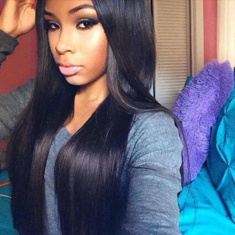 

Cheap 8A Grade Natural Color Sunnymay 100% Unprocessed Brazilian Virgin Straight Bleached Knots Full Lace Wig Glue Wigs