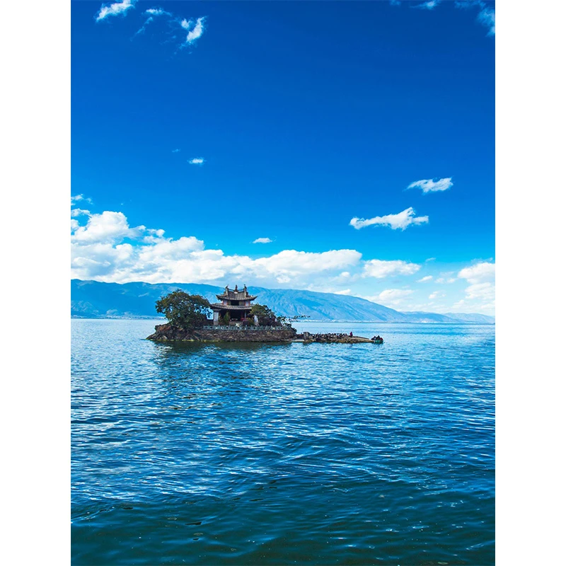 

Diy Diamond Painting Embroidery Cross Stitch Full Square Landscape / Round Mosaic Rhinestone Blue sky, white clouds, lake