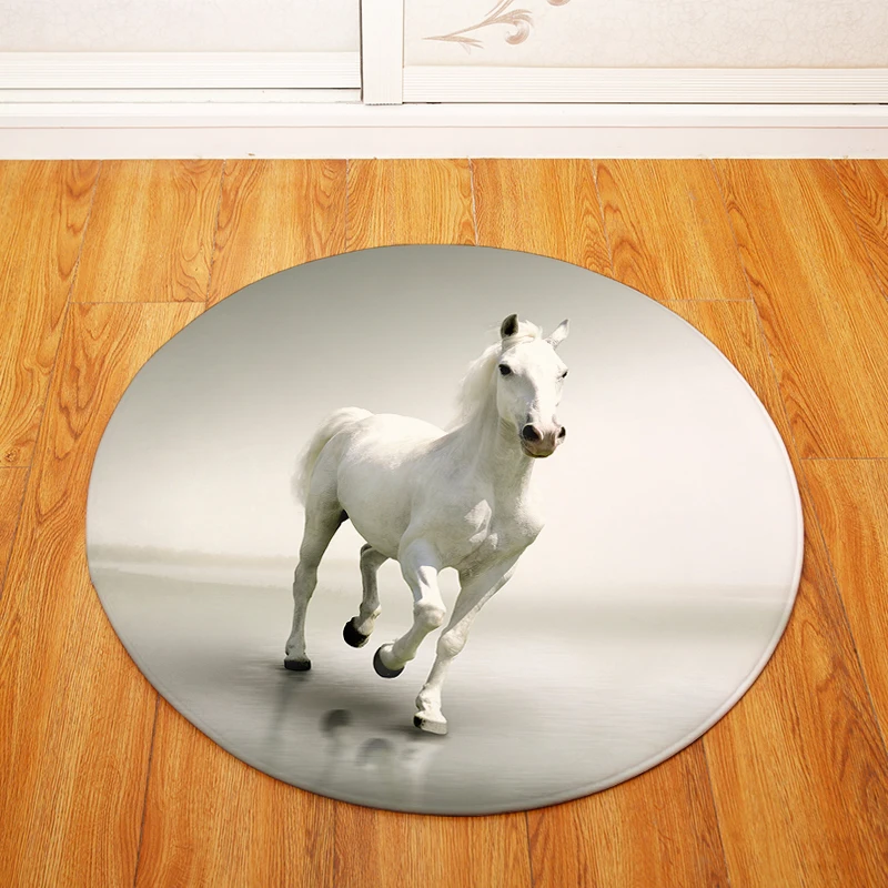 

Horse Pattern Round Carpet Kids Play Tent Gym Rug Bedroom Living Room Coffee Table Floor Mats /Baby Crawling Carpets