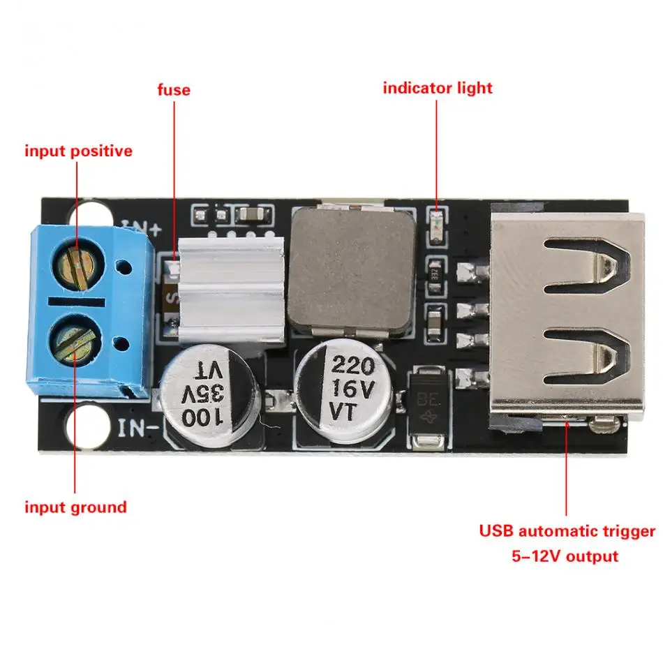 DC-DC Напряжение Шаг вниз Питание модуль 12V 24V 6 V-32 V постоянного тока до 5V QC3.0 usb-кабель для быстрой зарядки