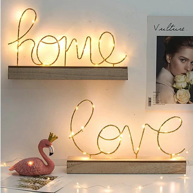 

Luminous LED English Letter kids Lamp Creative sweet love home Battery Light Romantic Wedding Decoration Party props Christmas