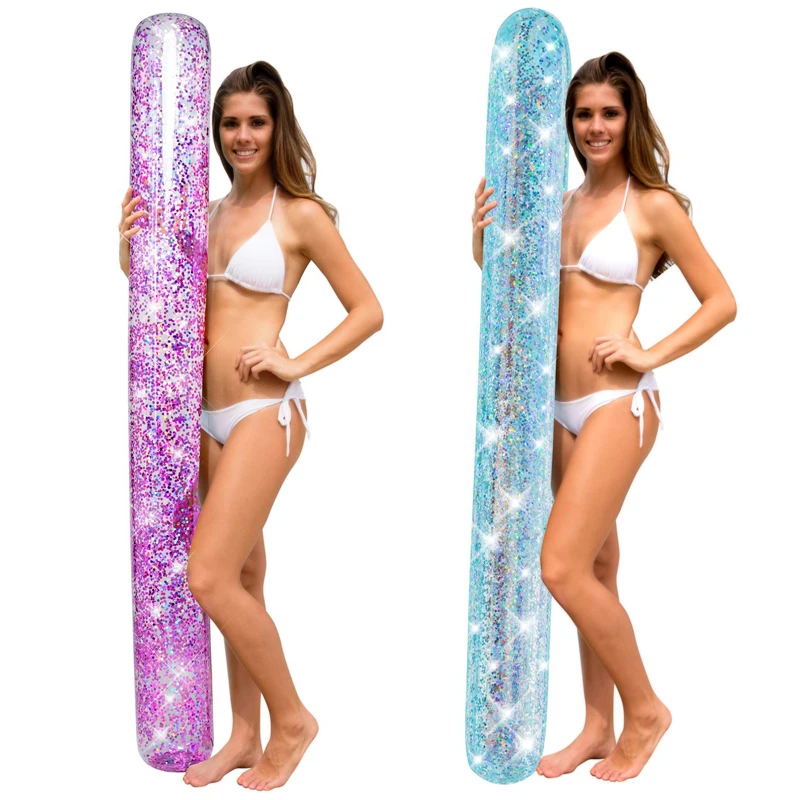 

Glitter 72" Super Noodle 2019 New SPARKLY Glitter Swimming Pool Float Air Mattress Water Party Inflatable Fun Toys Silver Gold