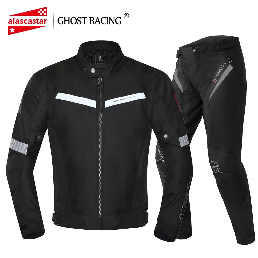

GHOST RACING Motorcycle Jackets+Moto Pants Windproof Waterproof Jaqueta Moto Jacket Riding Armor Moto Cross Jacket Motorcycle