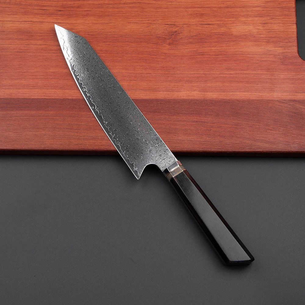 Mokithand 8 inch Japanese Kitchen Knives Damascus 67 layer VG10 Chef Knife Sharp Stainless Steel Meat Knife with Ebony Handle