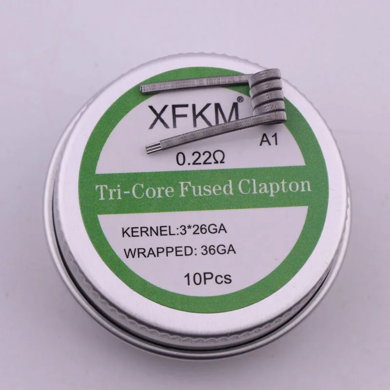 Xfkm 10 шт./лот готовых NI80 SS316L A1 чужой Сплавленный Clapton предварительно собранный Койл нихром готовые провод теплостойкость Vape