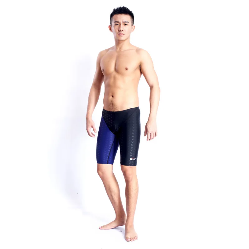 

Summer New Swimming Shorts Men Professional Racing Swim Wear Adult And Children Sharkskin Quick Drying Spell Color Boxer Shorts