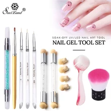 Saviland гели для ногтей Инструменты 9+ 6 шт. живопись ручка маникюрный набор Ультрафиолетовый гель для ногтей арт наборы для ногтей чистый кисточки макияж маникюр