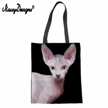 Сфинкс канадский безволосый принт эко женские многоразовые хозяйственные сумки ткань продуктовая упаковка перерабатываемая сумка здоровая Сумка-тоут