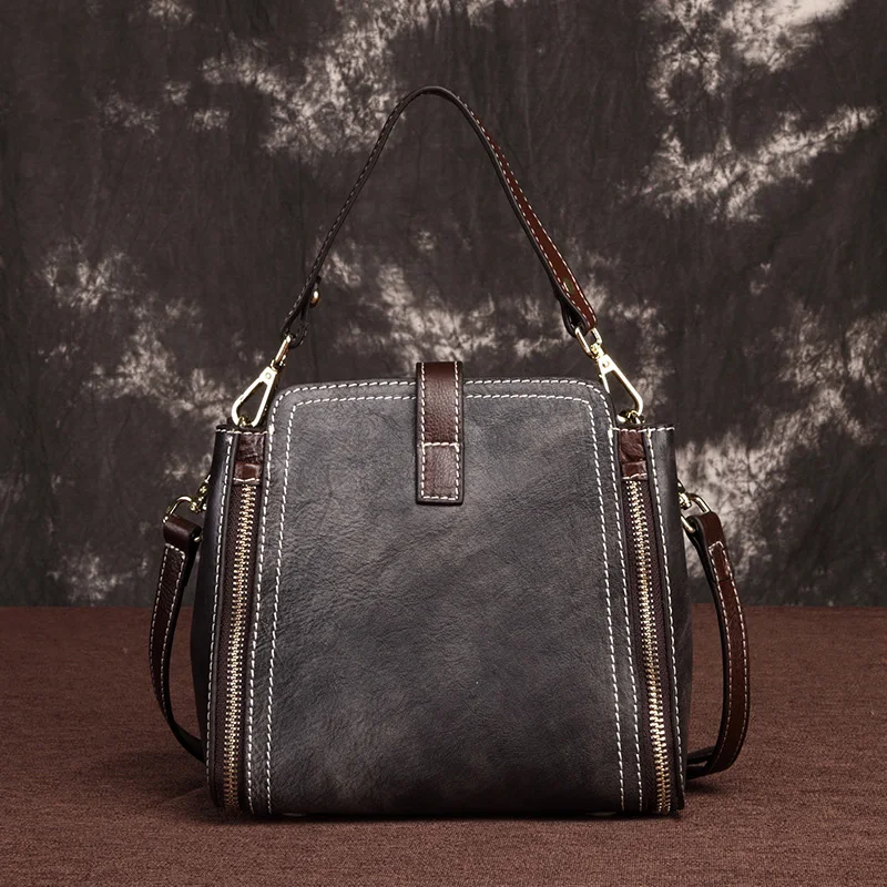 AETOO Retro lady leather handbag, head-layer cowhide fashion shoulder bag, leather casual female oblique cross bag