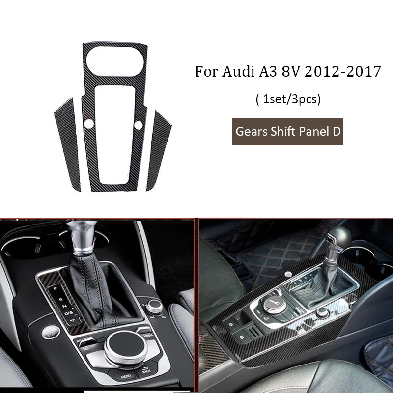 Gears Shift Panel 1 комплект для Audi A3 8 в 12- переключения передач Панель стеклоподъемника воздушная розетка дверная Чаша отделка из углеродного волокна интерьерные автомобильные наклейки - Название цвета: Gears Shift Panel