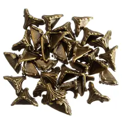 

30PCs Dorabeads Box Corner Foot Protector Desk Box Edge Antique Bronze Pattern Carved 19mm x 11mm