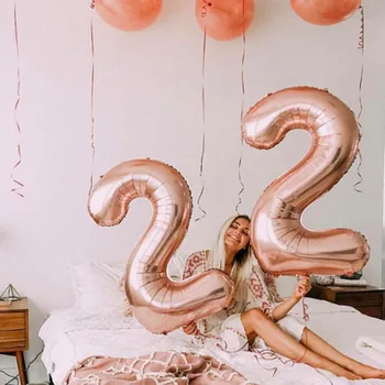 

32 inch Number Balloon 1st birthday party decorations kids 30 Digit gold balloons Wedding Figure graduation 2020 party balloons