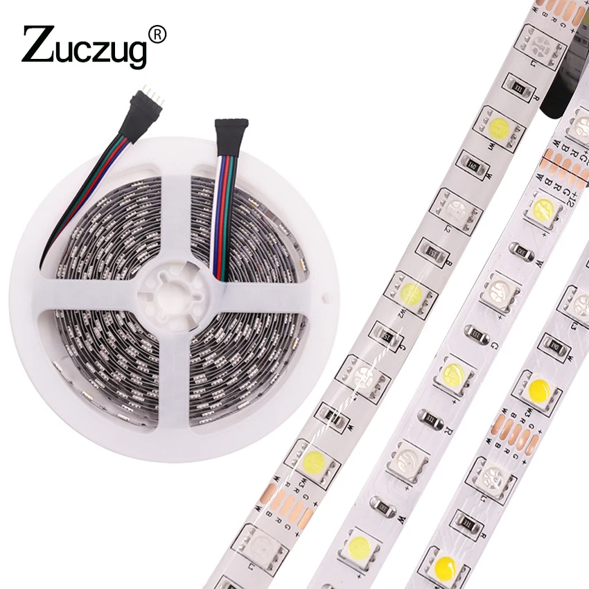 

DC 12V LED Strip light RGB SMD 5050 60led/m 5M LED RGB WW Tape Neon 12V Waterproof Diode Tape 12 V LED Light strips Backlight