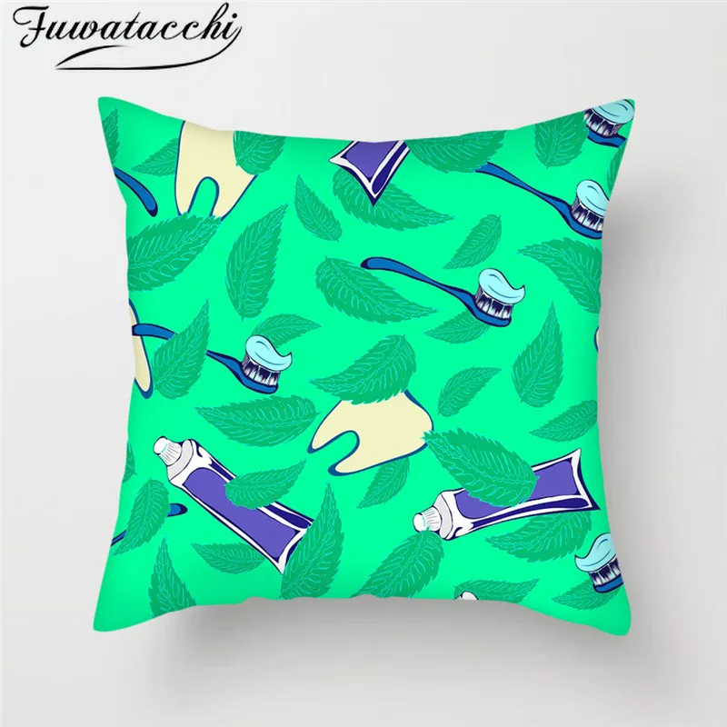 

Fuwatacchi Geometric Painting Cushion Cover Yellow Daisy Butterfly Throw Pillows Cover for Sofa Chair Home Decoration Pillowcase