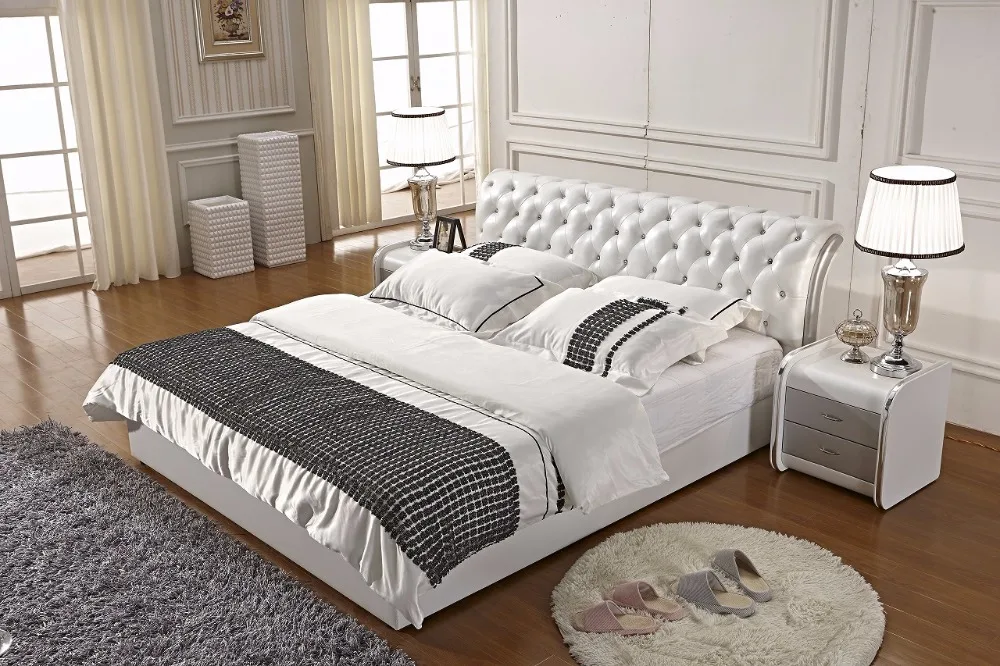 S610 Contemporary Eco Leather Bed Cabecero Cama Muebles