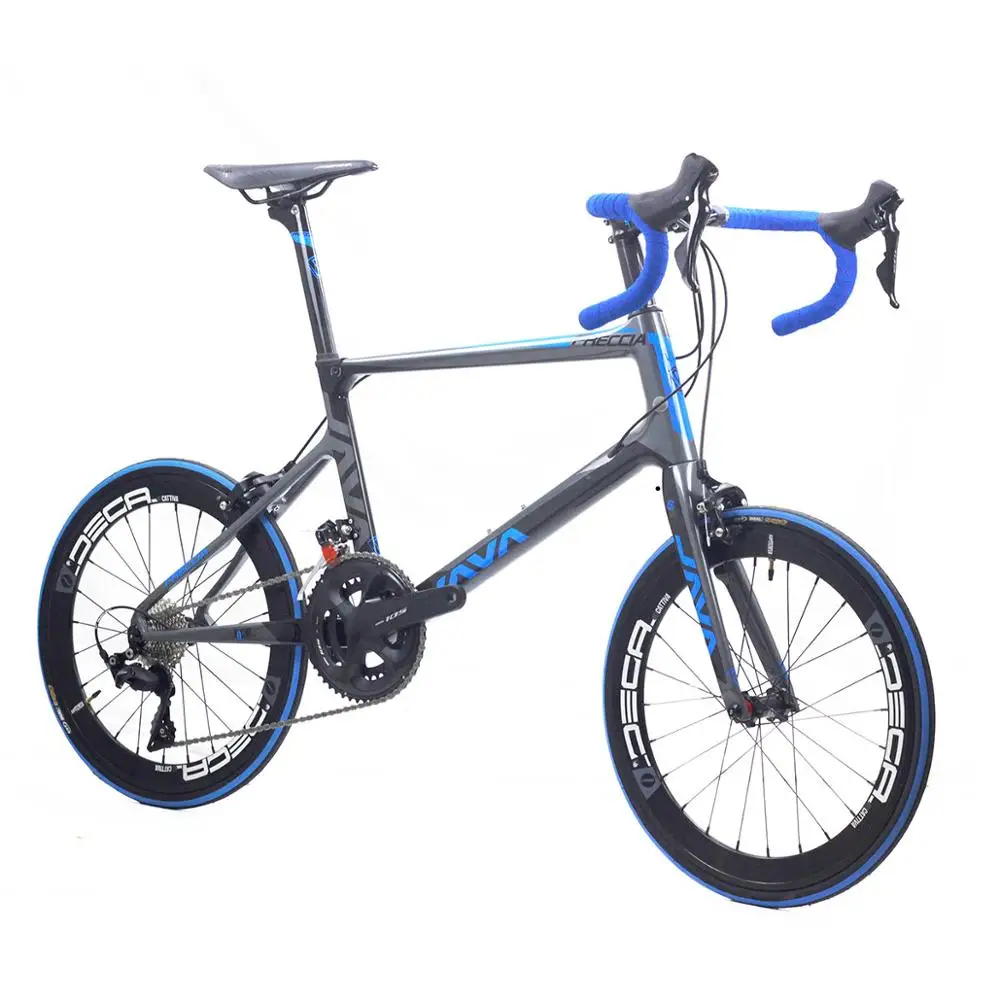 JAVA Freccia карбоновый мини-велосипед 2" 1 1/8" 451 22 скоростной с 105 групповым суппортом, тормозная штанга, городской мини-велосипед - Цвет: gray blue