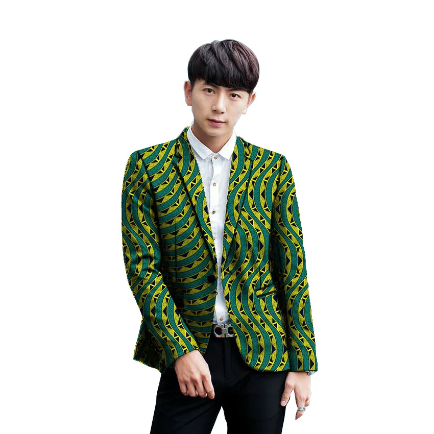 

New Spring Hot Sale Men Blazers Men Single Breasted Suit Jacket Customize Dashiki Print Man African Clothing