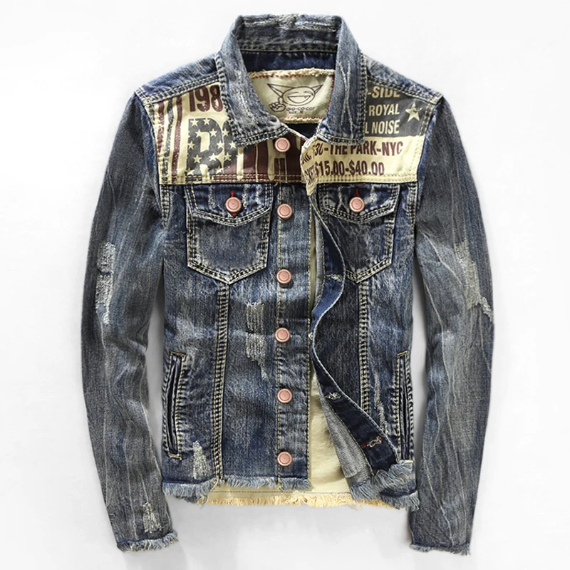 Compare Prices On American Flag Denim Jacket- Online Shopping/Buy Autumn Spring Fashion Designer Cool Mens Patchwork Slim Printed Pattern Denim Jacket , Man American Flag - Compare Prices On American Flag Denim Jacket- Online Shopping/Buy