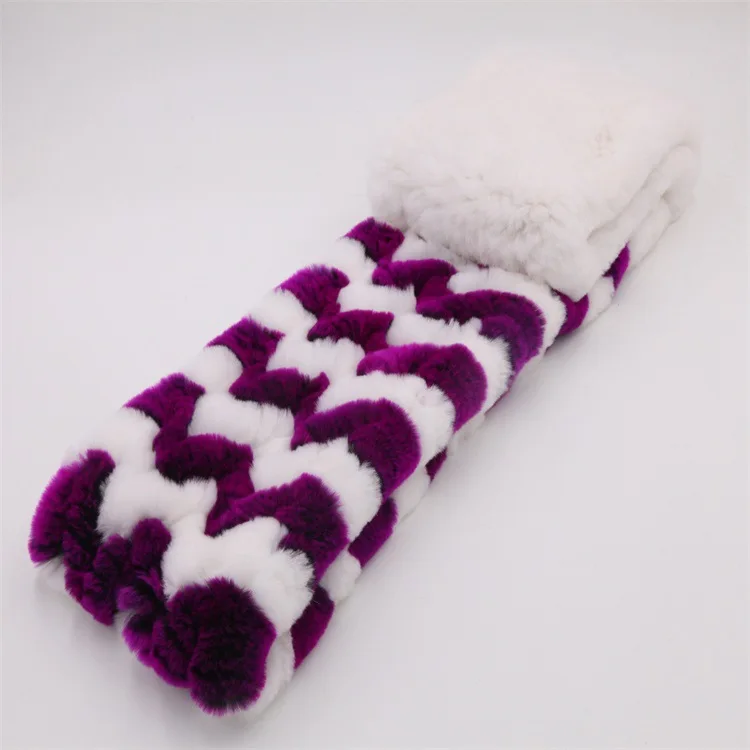  Luxury Women Real Fur Scarf Female knitted genuine Rex Rabbit Fur scarves Winter Female Warm RealFur Shawls (6)