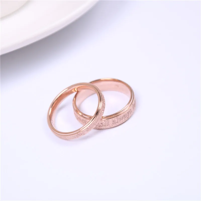 

2019 Korean Fashion Plated Rose Gold Matte Ring Female Tail Ring Toe Ring Index Finger Titanium Steel Ring Size 5-8