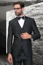 2016 New Terno Casamento Custom Made Black Slim Fits Suits Mens Tuxedo Suits Groom Wedding Suits Formal Party Evening Suits