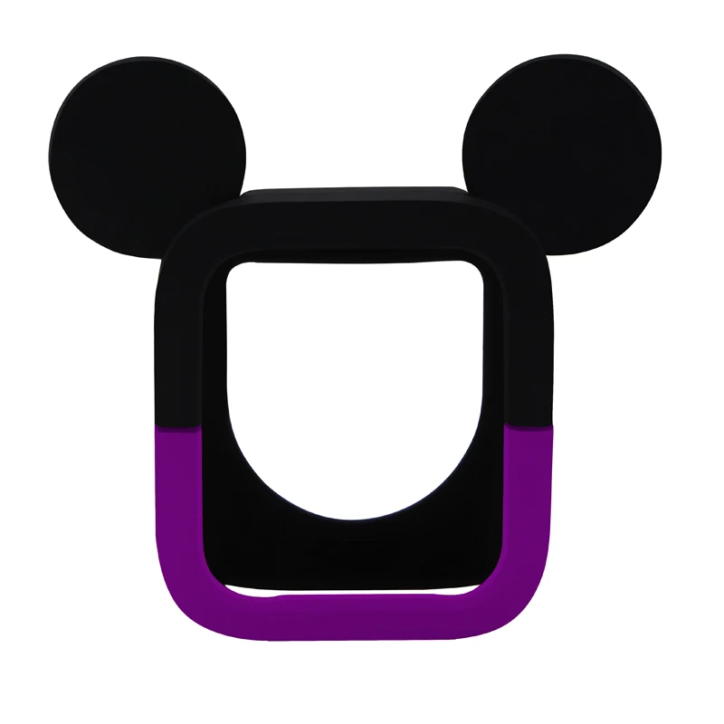 Black purple Силиконовый чехол для часов Apple Watch 4 милый Микки защитный чехол для iwtch 44 мм 40 мм бампер рамка защитный чехол Аксессуары - Цвет ремешка: Black purple